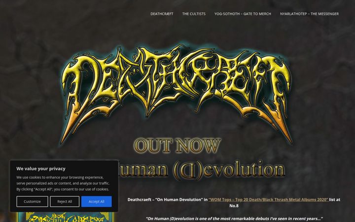 Screenshot of deathcraeft.com