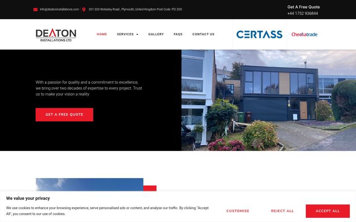 Screenshot of deatoninstallations.com