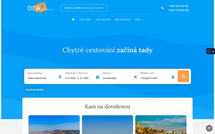 Skärmbild av deatravel.cz