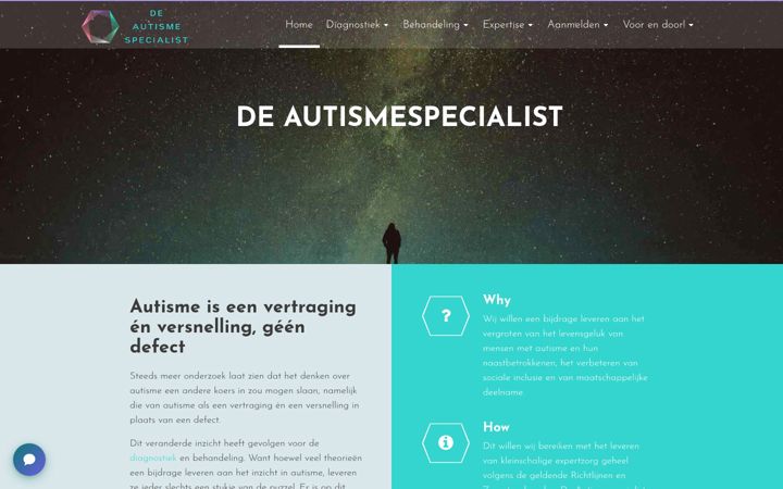 Screenshot van deautismespecialist.nl