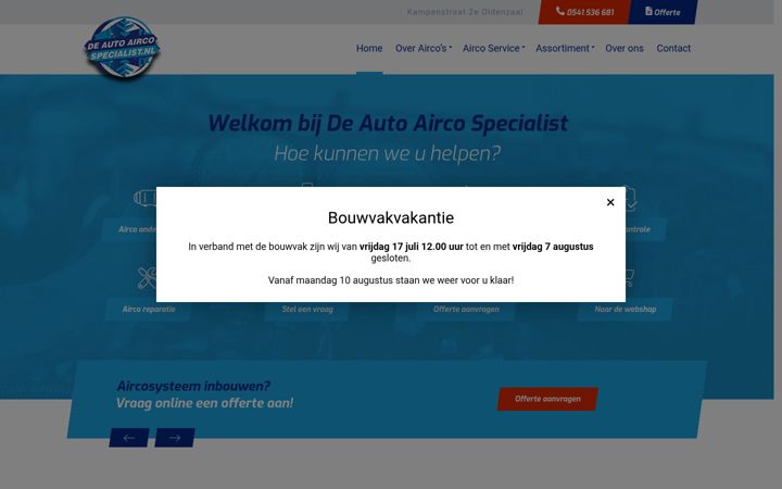 Screenshot van deautoaircospecialist.nl