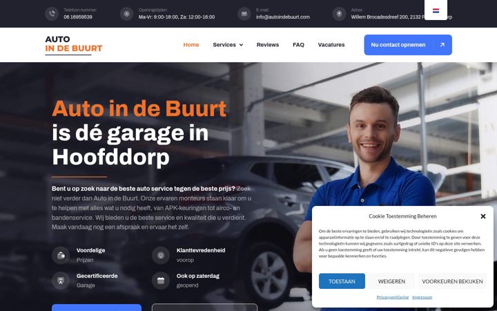 Screenshot van deautoindebuurt.nl