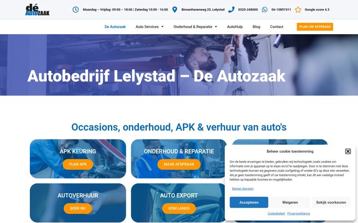 Screenshot van deautozaak.nl