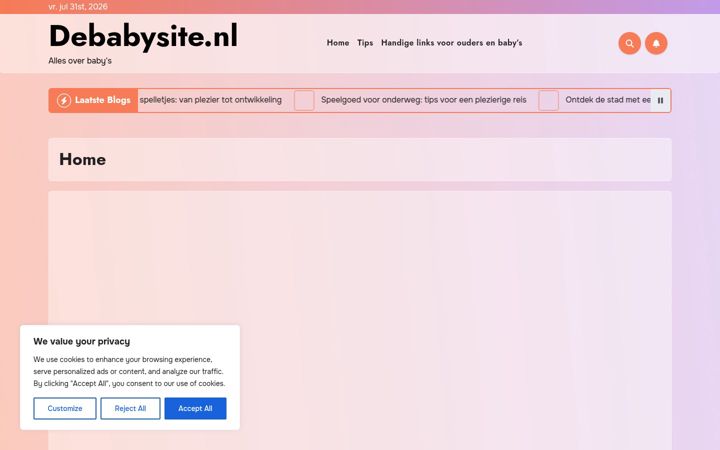 Screenshot van debabysite.nl