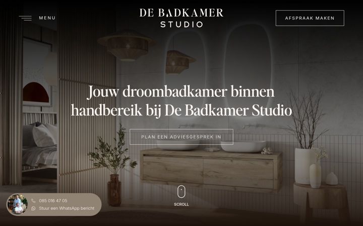 Screenshot van debadkamerstudio.nl