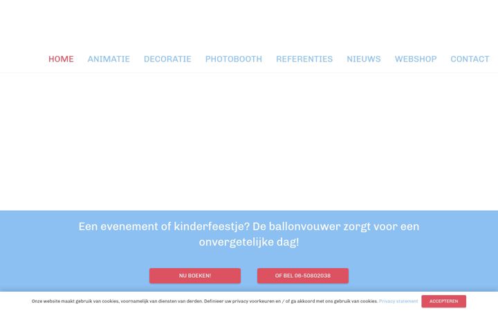 Screenshot van deballonvouwer.nl