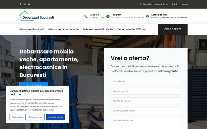 Ekrānuzņēmums no debarasari-bucuresti.ro