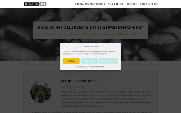 Captura de ecrã de debaristaclub.nl