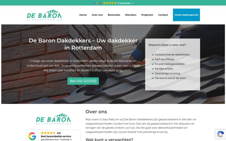 Captura de ecrã de debarondakdekkers.nl