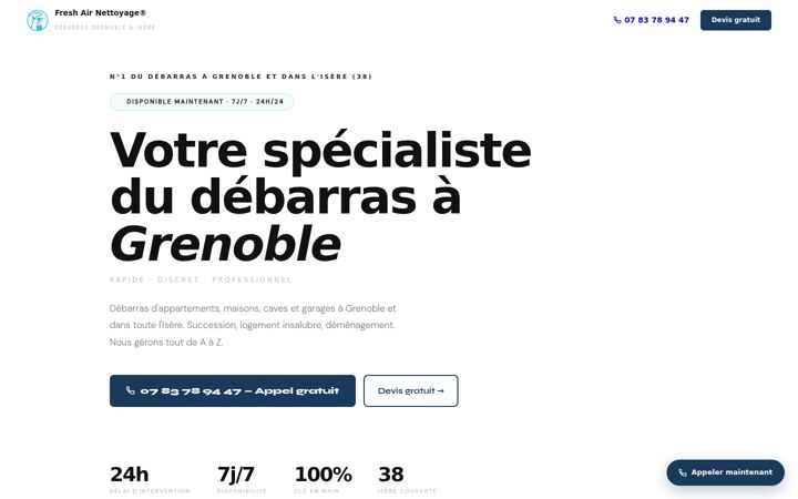 Screenshot of debarras-grenoble.com