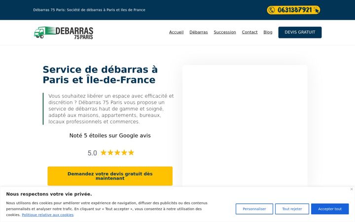 Ekrano kopija debarras75paris.fr