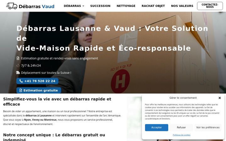 Screenshot of debarrasvaud.ch