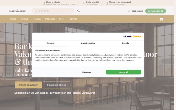 Screenshot van debarrenfabriek.nl