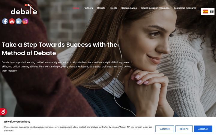 Screenshot of debateproject.eu