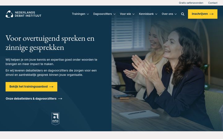 Screenshot van debatinstituut.nl