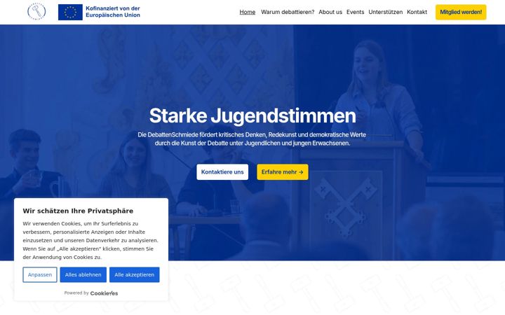 Screenshot of debattenschmiede.eu