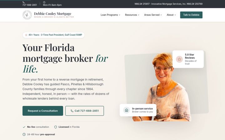 Screenshot of debbiecooleymortgage.com