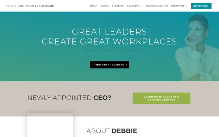 Screenshot of debbiegoodmanleadership.com