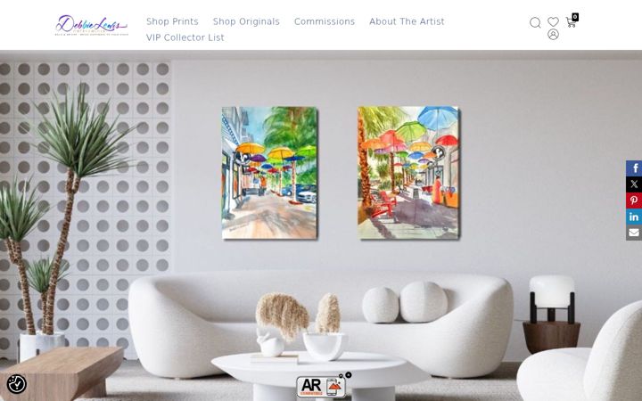 Screenshot of debbielewiswatercolors.com
