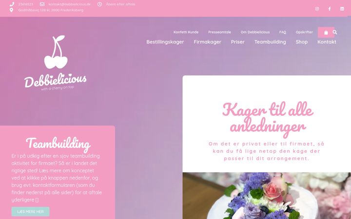 Screenshot of debbielicious.dk