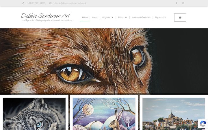Kuvakaappaus sivustosta debbiesandersonart.co.uk