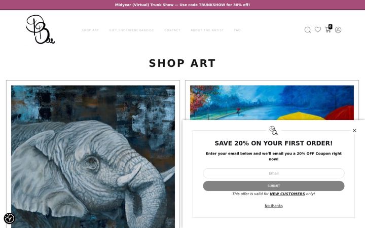 Screenshot of debbiesfineart.com