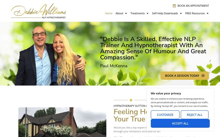 Screenshot of debbiewilliams.co.uk