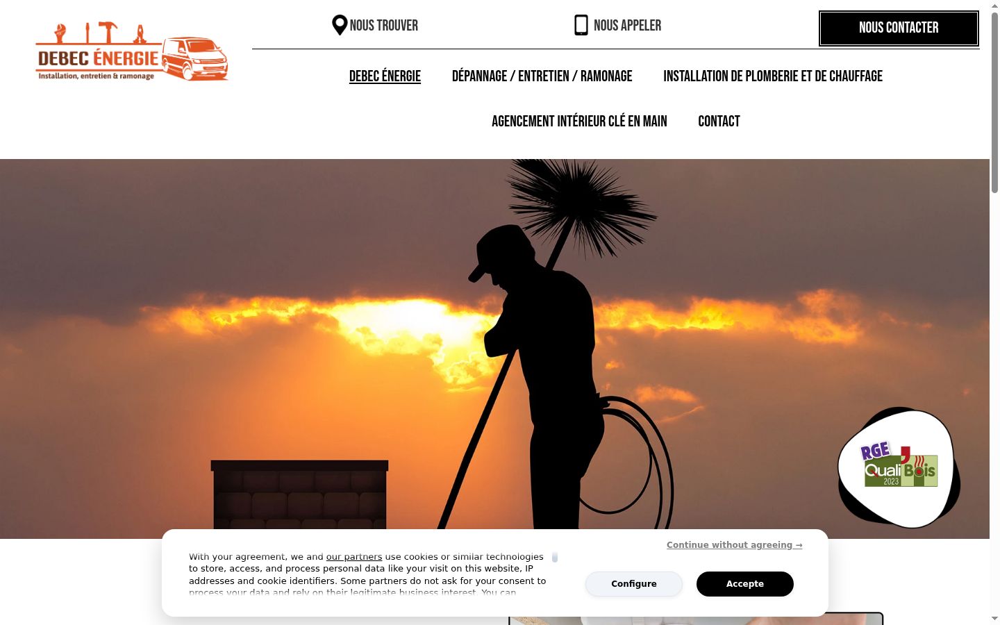 Screenshot del banner di consenso mostrato prima di qualsiasi interazione