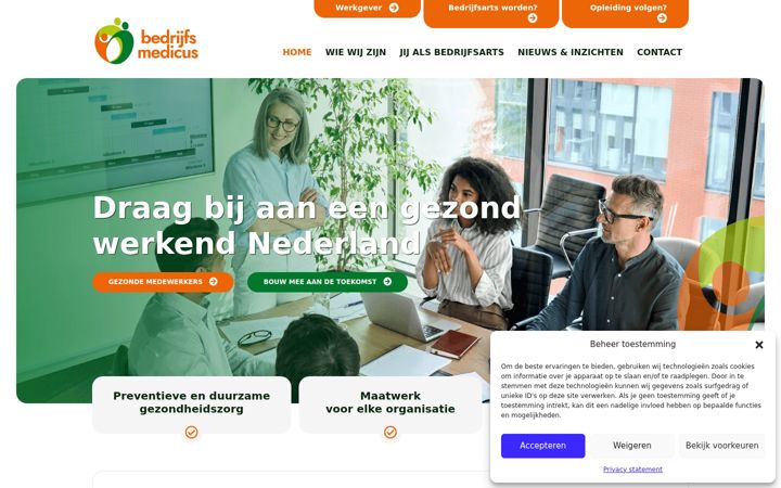 Screenshot ta' debedrijfsmedicus.nl