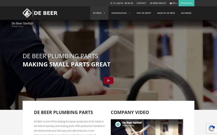 Screenshot of debeer-plumbingparts.com