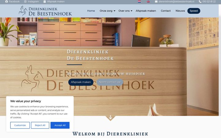 Screenshot ta' debeestenhoek.nl