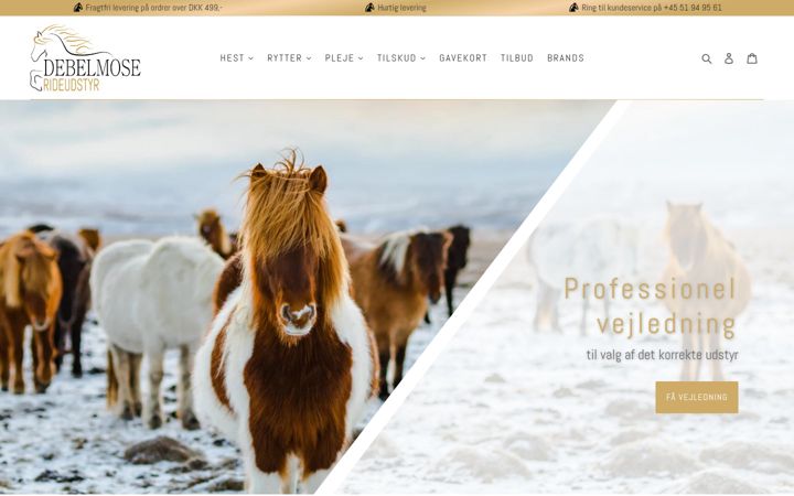 Screenshot of debelmose-rideudstyr.dk