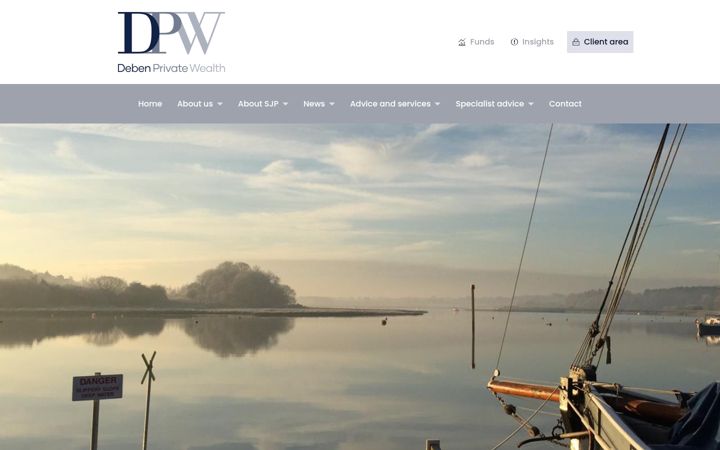 Kuvakaappaus sivustosta debenprivatewealth.co.uk