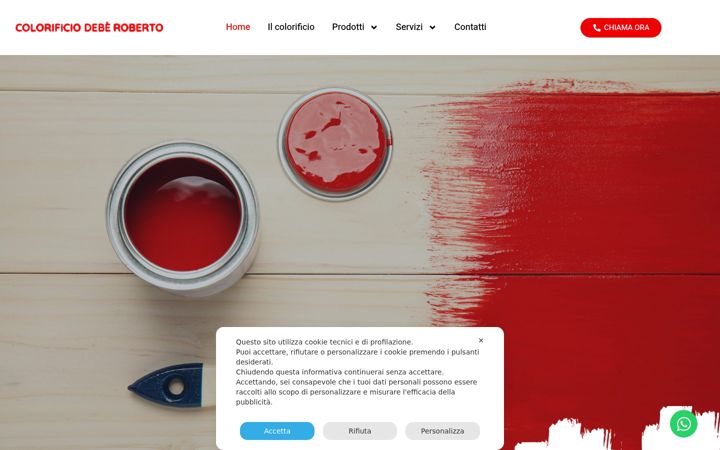 Screenshot of deberobertocolorificio.it