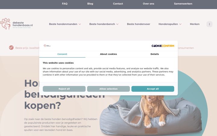 Skjámynd af debestehondenbaas.nl