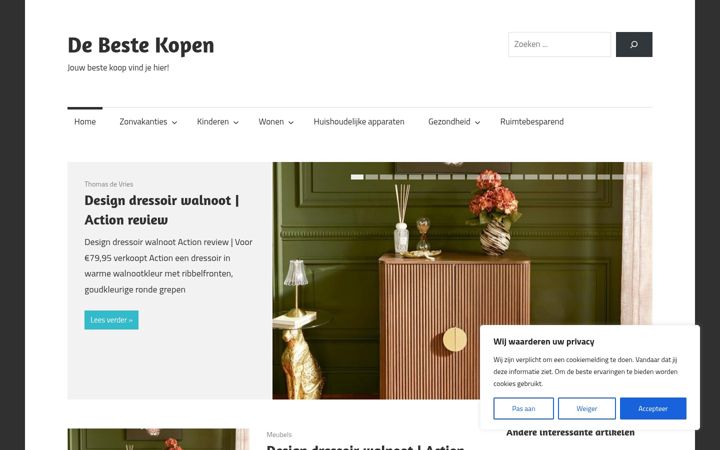 Skjámynd af debestekopen.nl