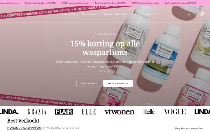 Kuvakaappaus sivustosta debestewasparfum.nl