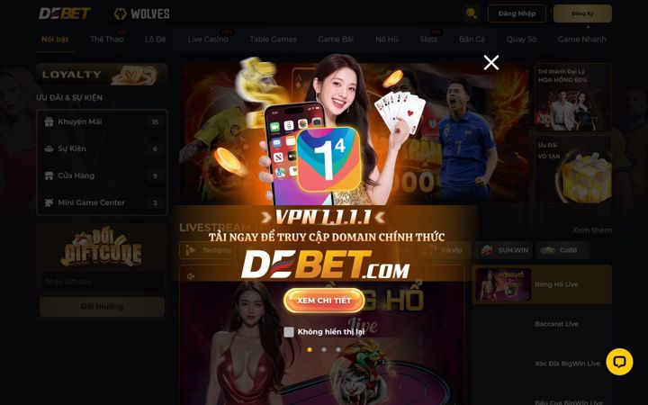Screenshot of debet.gd