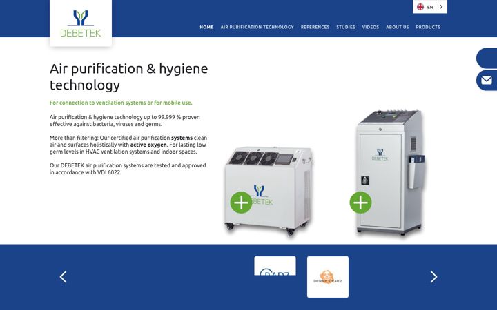 Screenshot of debetek.com
