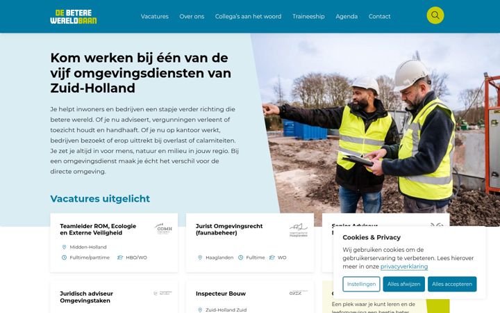 Skjámynd af debeterewereldbaan.nl