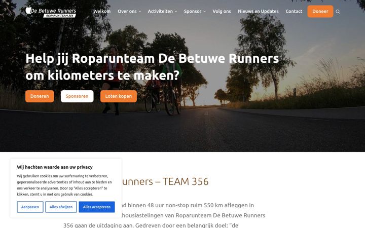Skjámynd af debetuwerunners.nl