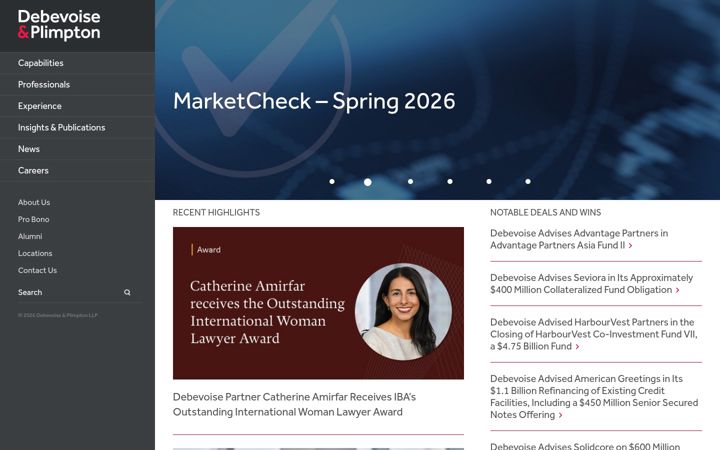 Screenshot of debevoise.com