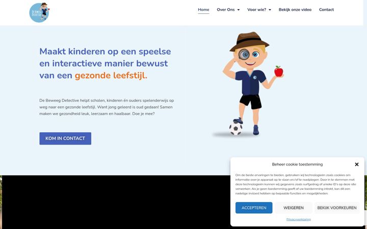 Skjámynd af debeweegdetective.nl