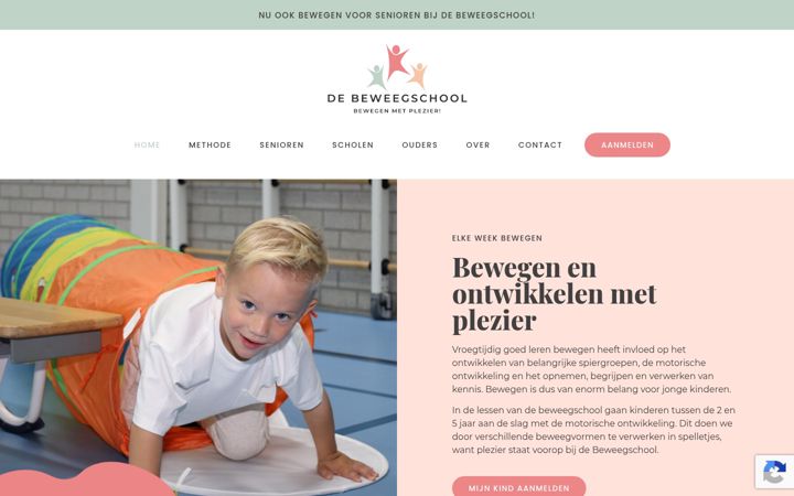 Skjámynd af debeweegschool.nl