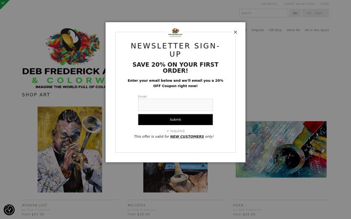 Screenshot of debfredart.com