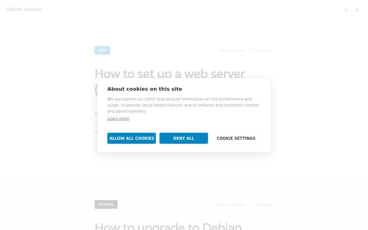 Screenshot of debiantutorials.com