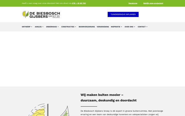 Skärmbild av debiesboschgijsbersgroep.nl