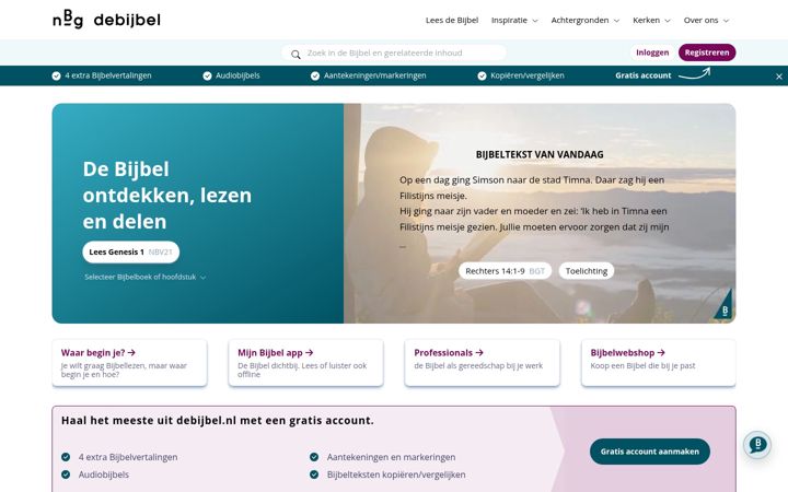 Snimka zaslona za debijbel.nl