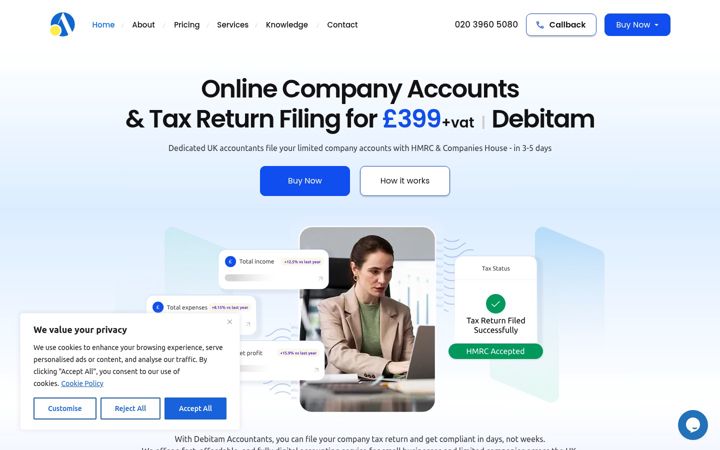 Screenshot of debitam.com