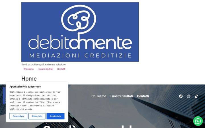 Snimka zaslona za debitamente.it